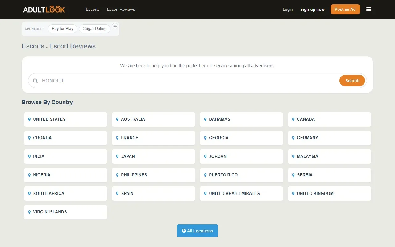 AdultLook homepage