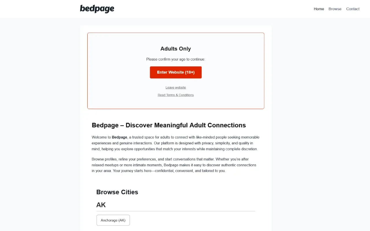 Bedpage homepage