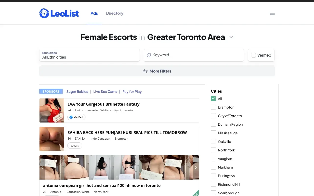 LeoList homepage